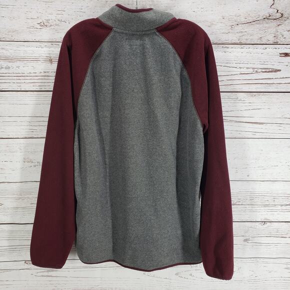 Aeropostale Men's Maroon Gray 1/4 Zip Fleece Sweatshirt1 Jacket Size XL - Picture 11 of 15